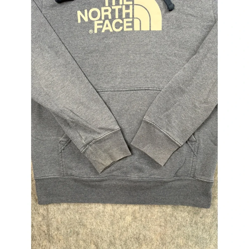 The North Face Mens Gray Logo Graphic Pullover Hoodie Sweatshirt Size Small